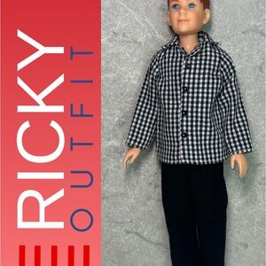 Ricky Outfit Checked Shirt and Black Pants